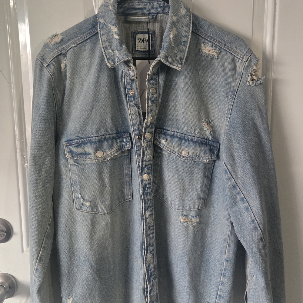 Zara Faded Blue Denim Jacket